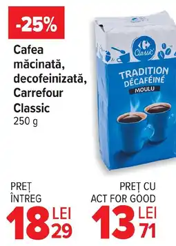Carrefour Market Cafea măcinată, decofeinizată, Carrefour Classic Ofertă