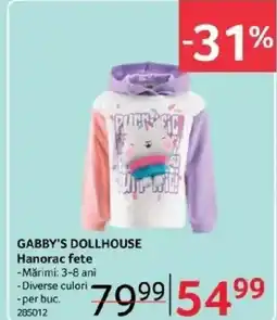 Selgros GABBY'S DOLLHOUSE Hanorac fete Ofertă