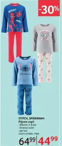 Selgros STITCH, SPIDERMAN Pijama copii Ofertă