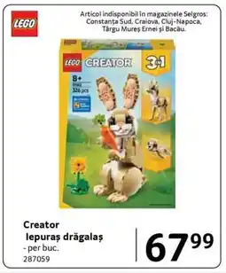 Selgros Creator iepuraș drăgălaș Ofertă