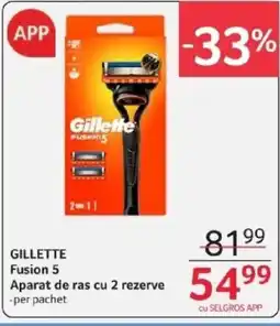 Selgros GILLETTE Fusion 5 Aparat de ras cu 2 rezerve Ofertă