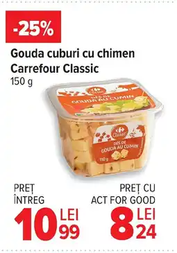Carrefour Gouda cuburi cu chimen Carrefour Classic Ofertă