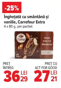 Carrefour înghețată cu smântână și vanilie, Carrefour Extra Ofertă