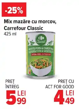 Carrefour Mix mazăre cu morcov, Carrefour Classic Ofertă