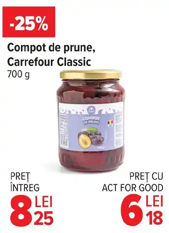 Carrefour Compot de prune, Carrefour Classic Ofertă