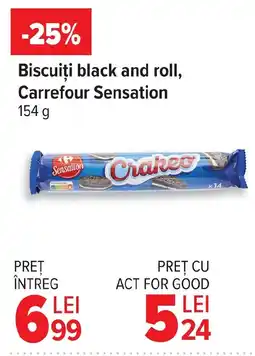 Carrefour Biscuiți black and roll, Carrefour Sensation Ofertă