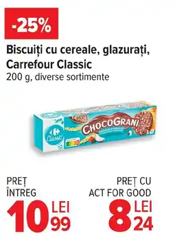 Carrefour Biscuiți cu cereale, glazurați, Carrefour Classic Ofertă