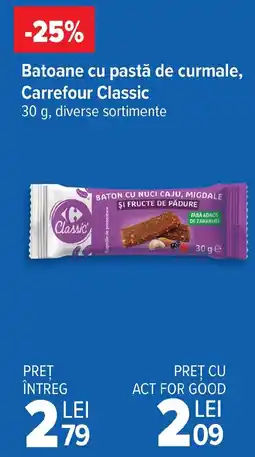 Carrefour Batoane cu pastă de curmale, Carrefour Classic Ofertă