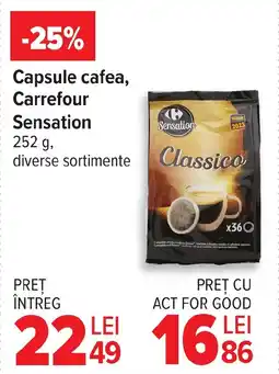 Carrefour Capsule cafea, Carrefour Sensation Ofertă