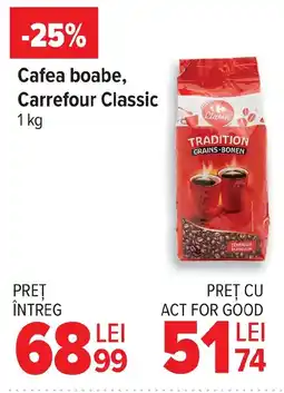 Carrefour Cafea boabe, Carrefour Classic Ofertă