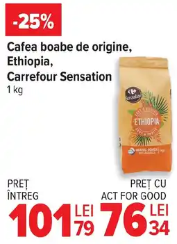 Carrefour Cafea boabe de origine, Ethiopia, Carrefour Sensation Ofertă