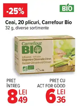 Carrefour Ceai, 20 plicuri, Carrefour Bio Ofertă