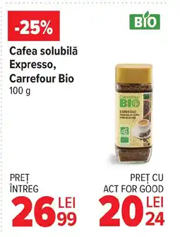 Carrefour Cafea solubilǎ Expresso, Carrefour Bio Ofertă