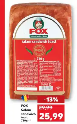 Kaufland FOX Salam sandwich Ofertă