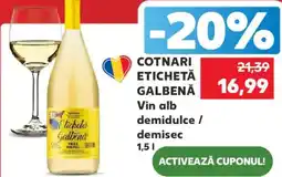 Kaufland COTNARI ETICHETĂ GALBENĂ Vin alb demidulce / demisec Ofertă