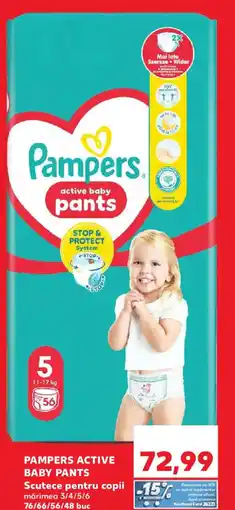 Kaufland PAMPERS ACTIVE BABY PANTS Scutece pentru copii Ofertă