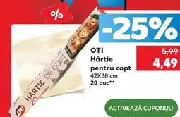 Kaufland OTI Hârtie pentru copt Ofertă