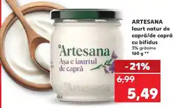 Kaufland ARTESANA Iaurt natur de capră/de capră cu bifidus Ofertă