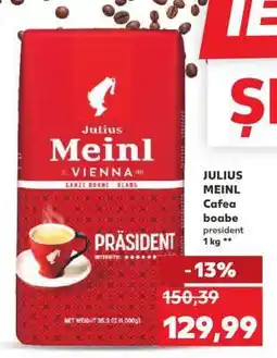 Kaufland JULIUS MEINL Cafea boabe president 1 kg Ofertă