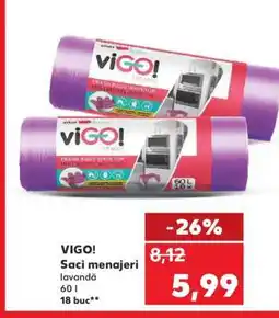 Kaufland VIGO! Saci menajeri lavandă Ofertă