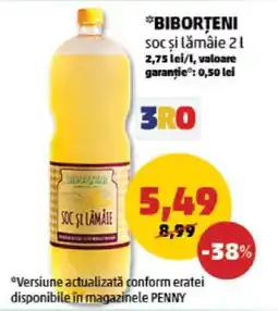 Penny BIBORȚENI soc și lămâie 2 l Ofertă