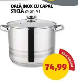 Penny Oală inox cu capac sticlă Ofertă
