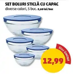 Penny SET BOLURI STICLĂ CU CAPAC Ofertă