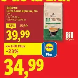 Lidl Bellarom Cafea boabe Espresso, bio Ofertă