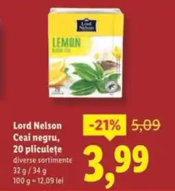 Lidl Lord Nelson Ceai negru, 20 pliculețe Ofertă