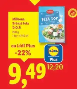 Lidl Milbona Brânză Feta D.O.P Ofertă
