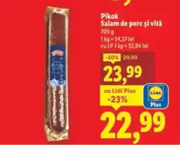 Lidl Pikok Salam de porc și vită Ofertă