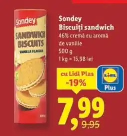 Lidl Sondey Biscuiți Sandwich Ofertă