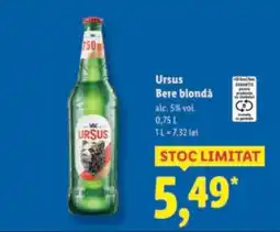 Lidl URSUS Bere blondă Ofertă