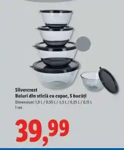 Lidl Silvercrest Boluri din sticlă cu capac, 5 bucăți Ofertă