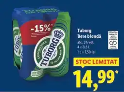 Lidl TUBORG Bere blondă Ofertă