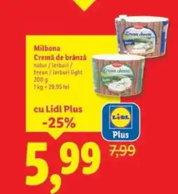 Lidl Milbona Cremă de brânză Ofertă