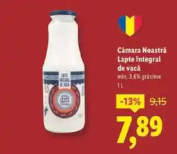 Lidl Cămara Noastră Lapte integral de vacă Ofertă