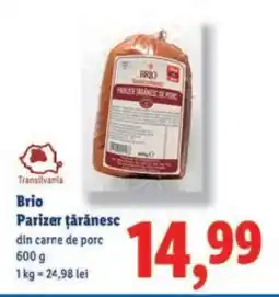 Lidl Brio Parizer țărănesc Ofertă