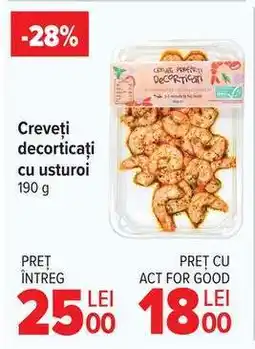 Carrefour Creveți decorticați cu usturoi 190 g Ofertă