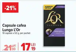 Carrefour Capsule cafea Lungo L’Or Ofertă