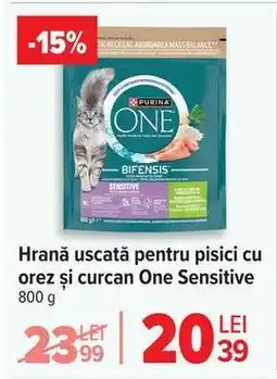Carrefour Hrană uscată pentru pisici cu orez și curcan One Sensitive Ofertă
