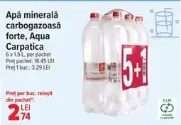 Carrefour Apă minerală carbogazoasă forte Aqua Carpatica Ofertă