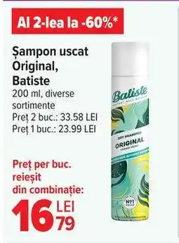 Carrefour Șampon uscat Original, Batiste Ofertă