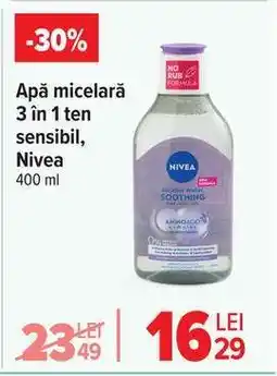 Carrefour Apă micelară 3 în 1 ten sensibil, Nivea Ofertă