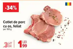 Carrefour Cotlet de porc cu os feliat Ofertă