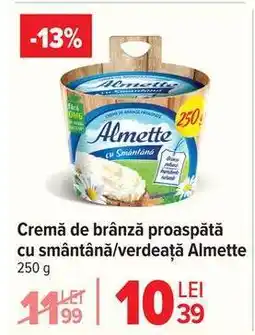 Carrefour Cremă de brânză proaspătă cu smântână/verdeață Almette Ofertă