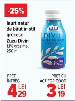 Carrefour Iaurt natur de băut în stil grecesc Zuzu Divin Ofertă