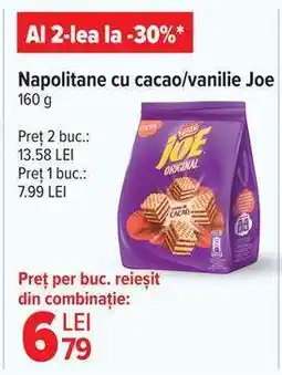Carrefour Napolitane cu cacao/vanilie Joe Ofertă