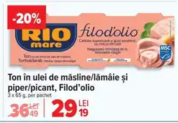 Carrefour Ton în ulei de măsline/lămâie și piper/picant, Filod’olio Ofertă