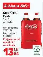 Carrefour Coca-Cola/Fanta 2 x 1.5 L Ofertă